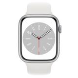 Apple Watch 8 41mm Silver Aluminum Case White Sport Band 
